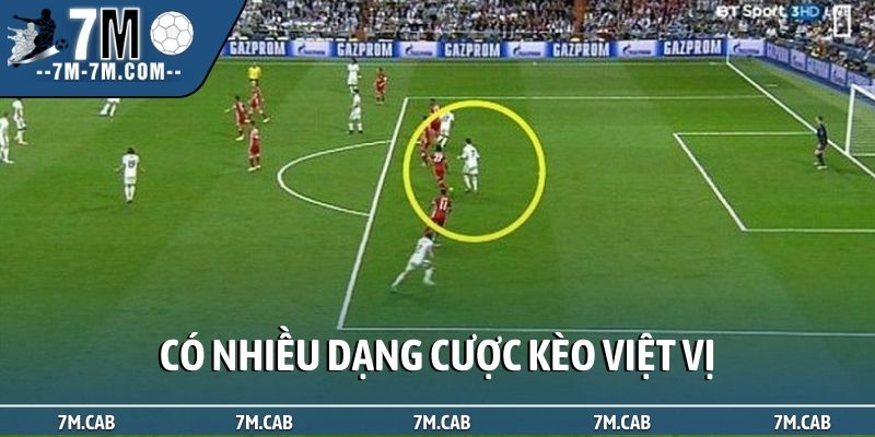Có nhiều dạng cược kèo việt vị